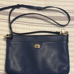 Coach Dark Blue Leather Crossbody Bag